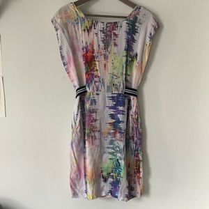 Colorful Belted Mini Dress
